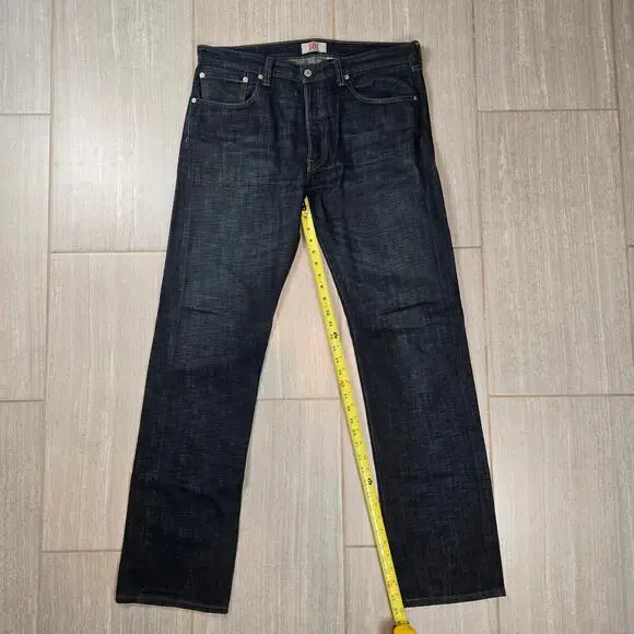 Levis 501 Button Fly Mens Jeans Classic Originals 34x34 Medium Blue Straight Leg - Picture 7 of 11
